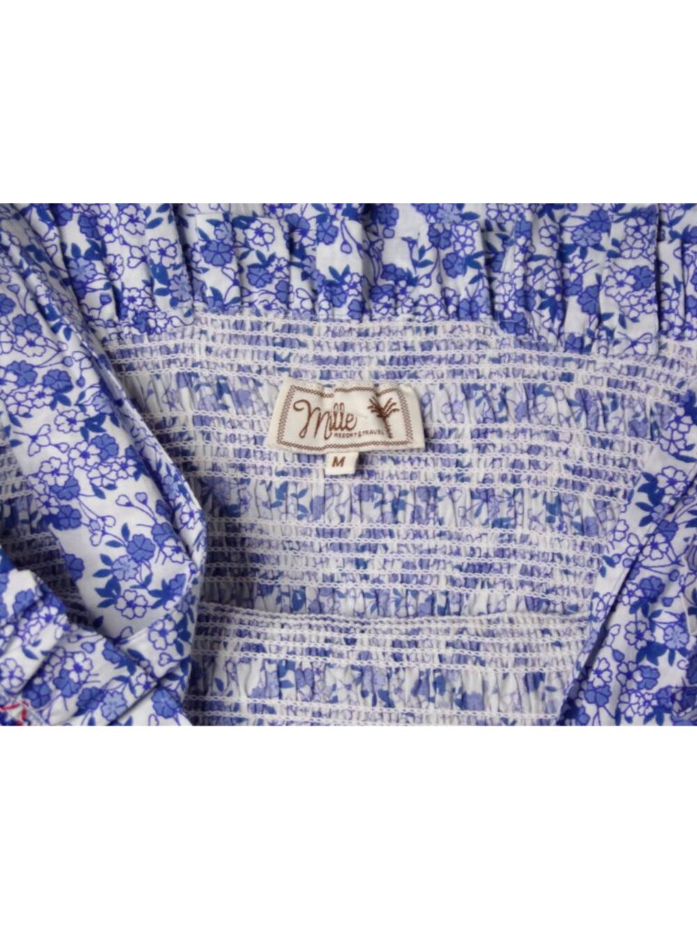 🆕 Mille Garden Smocked Floral Midi Dress Cotton Medium 6-8 - Picture 12 of 12